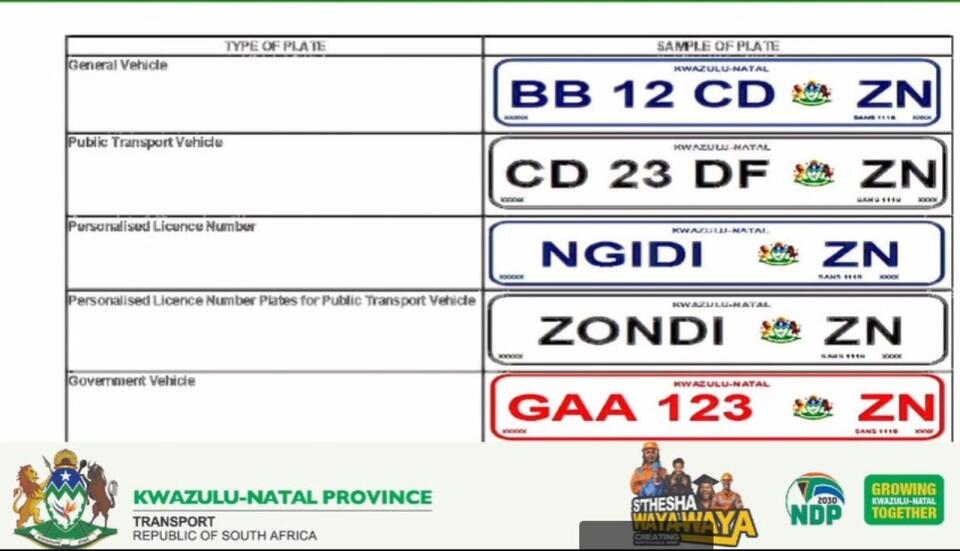 KZN to roll out a new number plate system | Your eThekwini